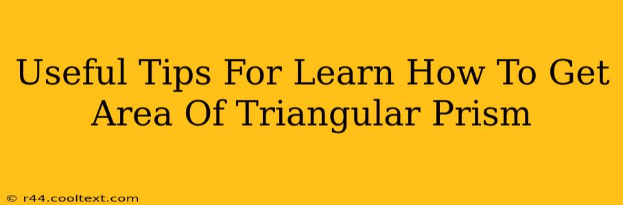 Useful Tips For Learn How To Get Area Of Triangular Prism