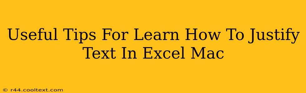 Useful Tips For Learn How To Justify Text In Excel Mac