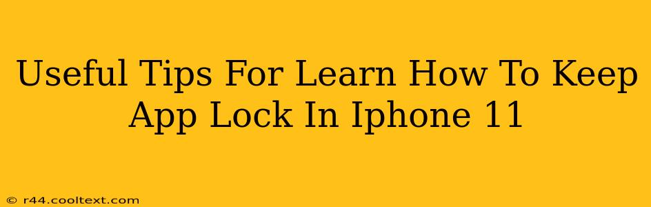 Useful Tips For Learn How To Keep App Lock In Iphone 11