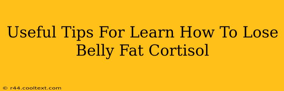 Useful Tips For Learn How To Lose Belly Fat Cortisol