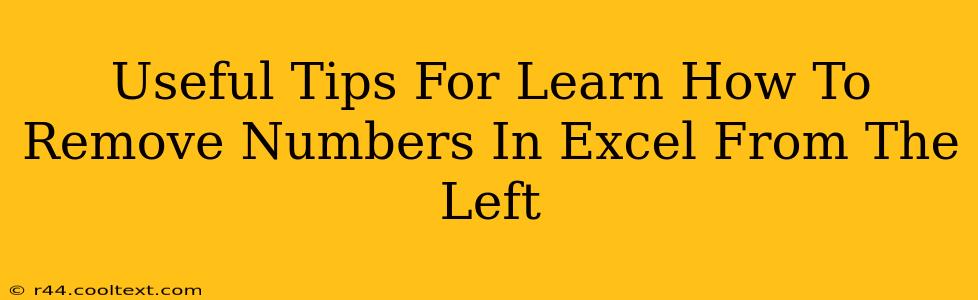 Useful Tips For Learn How To Remove Numbers In Excel From The Left