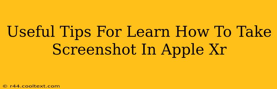 Useful Tips For Learn How To Take Screenshot In Apple Xr