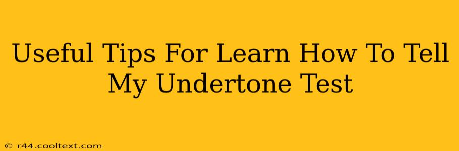 Useful Tips For Learn How To Tell My Undertone Test