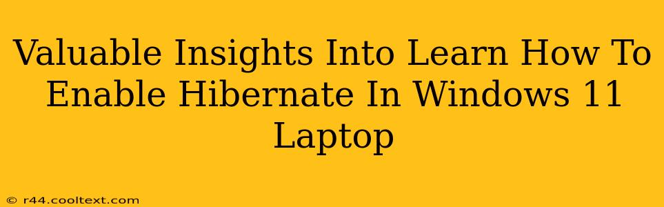 Valuable Insights Into Learn How To Enable Hibernate In Windows 11 Laptop