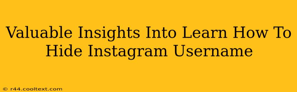 Valuable Insights Into Learn How To Hide Instagram Username