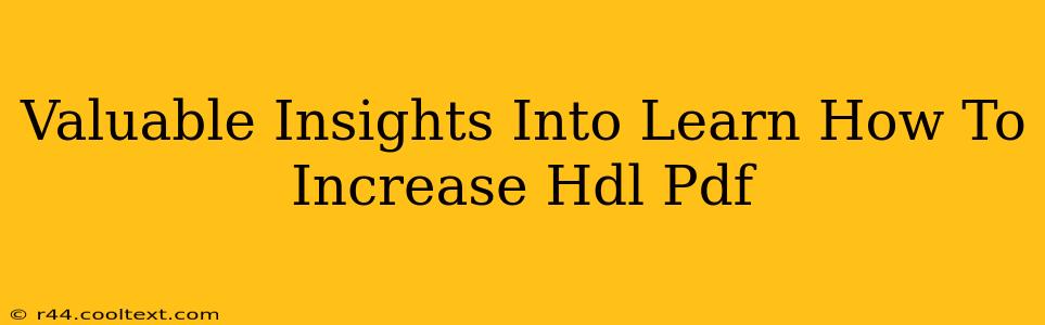 Valuable Insights Into Learn How To Increase Hdl Pdf