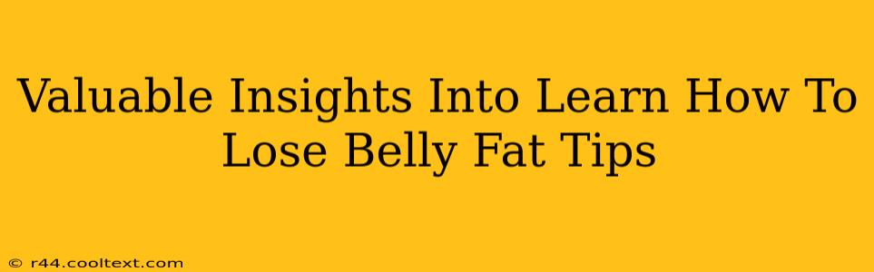 Valuable Insights Into Learn How To Lose Belly Fat Tips