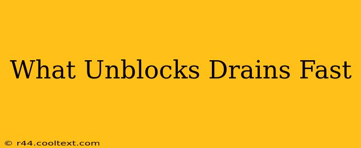 What Unblocks Drains Fast