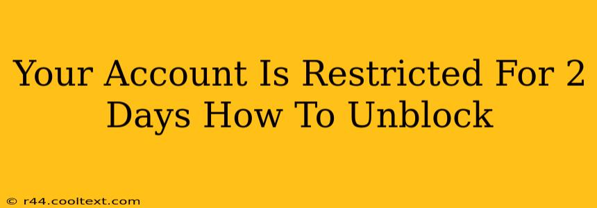 Your Account Is Restricted For 2 Days How To Unblock